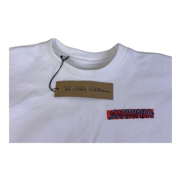 The Elder Statesman Sweatshirt Long Sleeve Fleece Crewneck XXS White W/ Sardinia - Picture 10 of 12